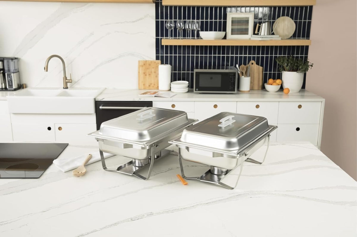 ALPHA LIVING rust-resistant chafing dish design for long-lasting use at events.