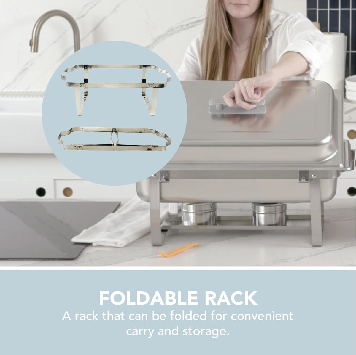 ALPHA LIVING 70012-gray chafing dish fuel holders ensure steady, even warmth.