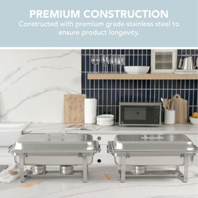 ALPHA LIVING 70012-gray chafing dish handles enable easy transport.
