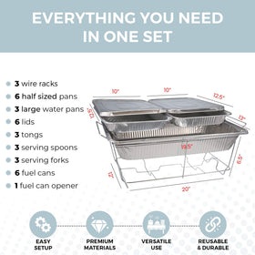 ALPHA LIVING aluminum half pans offer durable food presentation.