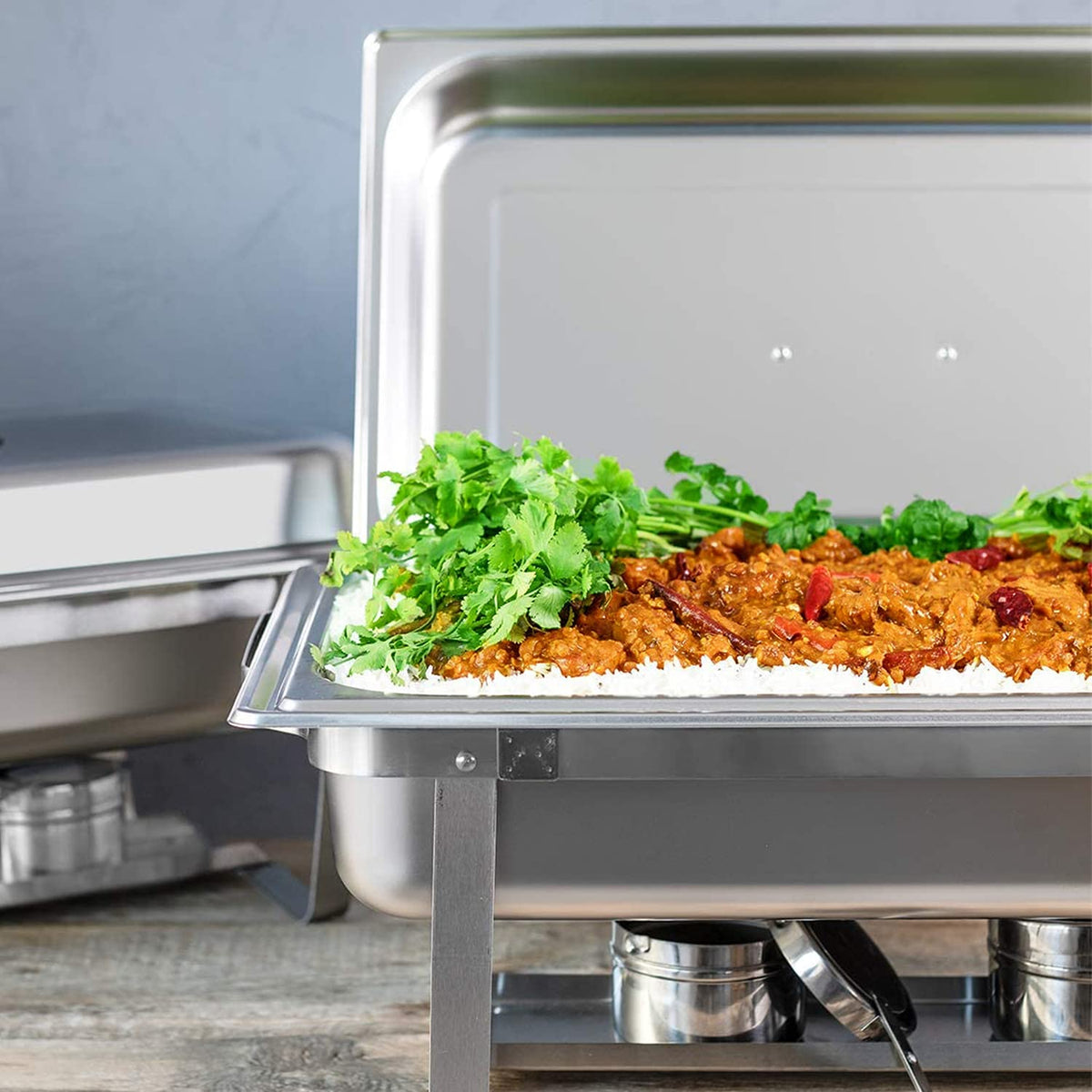 ALPHA LIVING chafing dish buffet station ready for events and efficient service