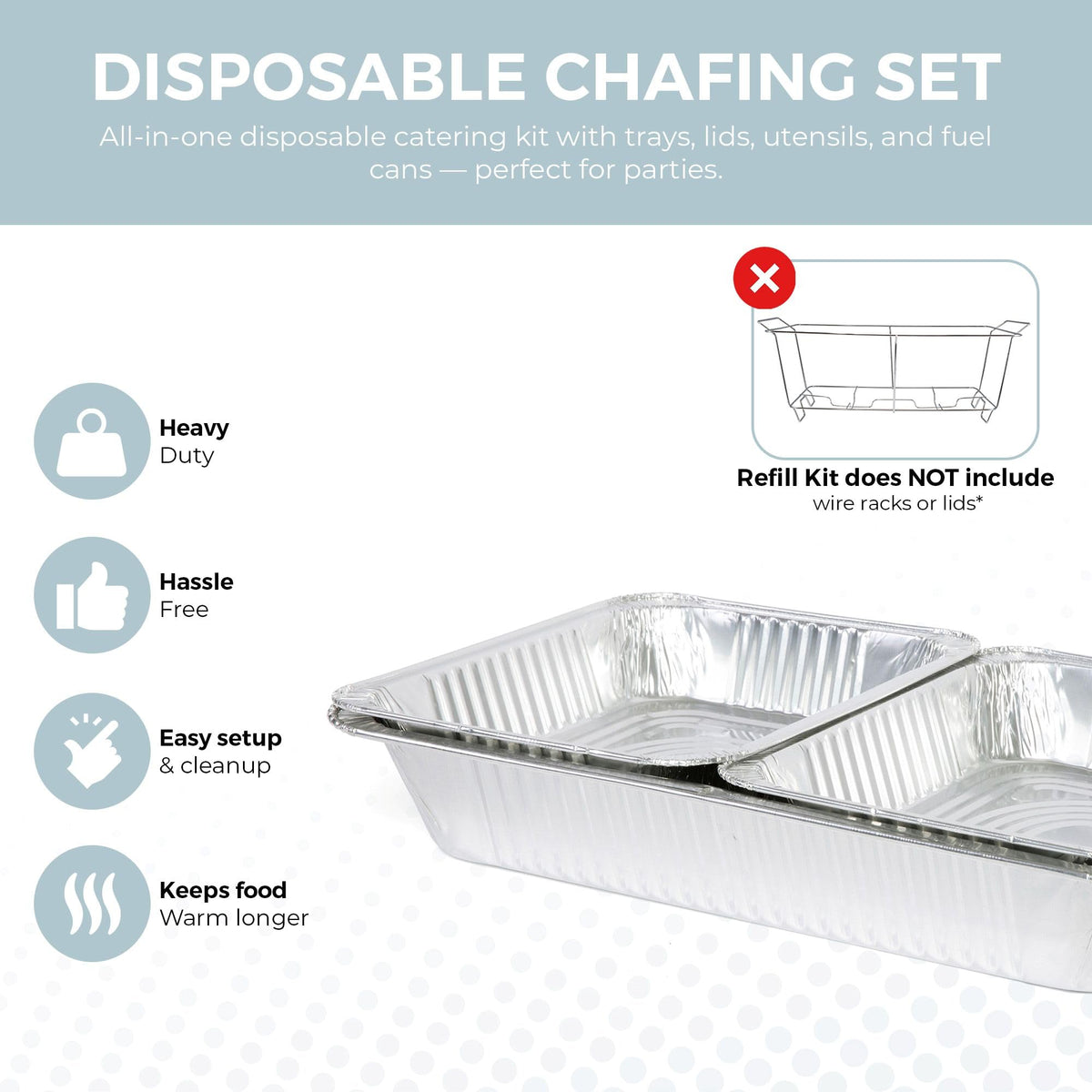 ALPHA LIVING aluminum half pans provide durable, food-safe trays for organized portions.