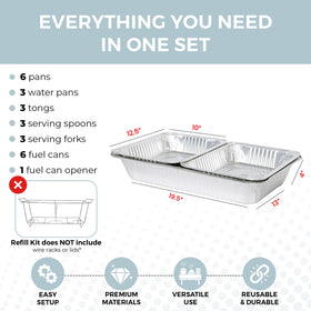 ALPHA LIVING fuel cans deliver steady heat to keep dishes warm.