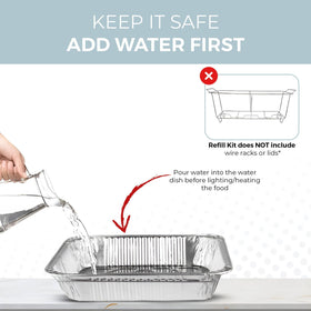 ALPHA LIVING refill kit setup enables quick, hassle-free buffet arrangement.