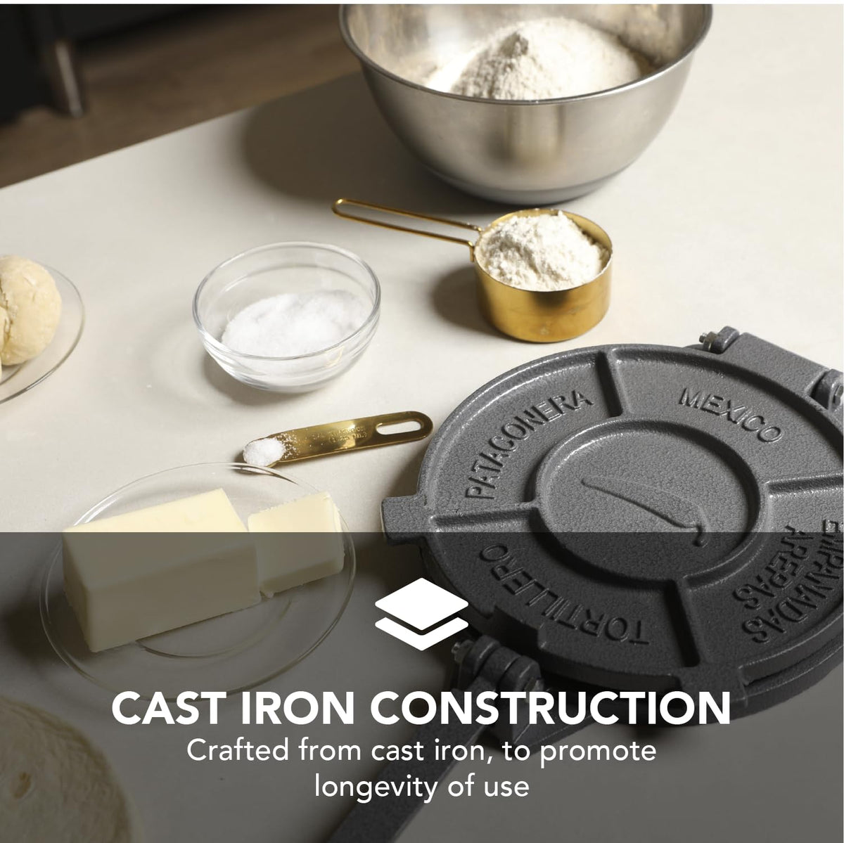 ALPHA LIVING heavy-duty cast iron press built to last through daily use