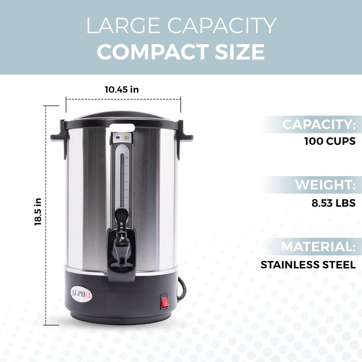 ALPHA LIVING leak-proof tap ensures clean, spill-free self-serve stations