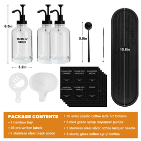 ALPIRIRAL 16.9 oz glass bottle with pump ready for syrups.