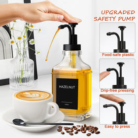 ALPIRIRAL syrup labels and spoons simplify labeling and measuring.