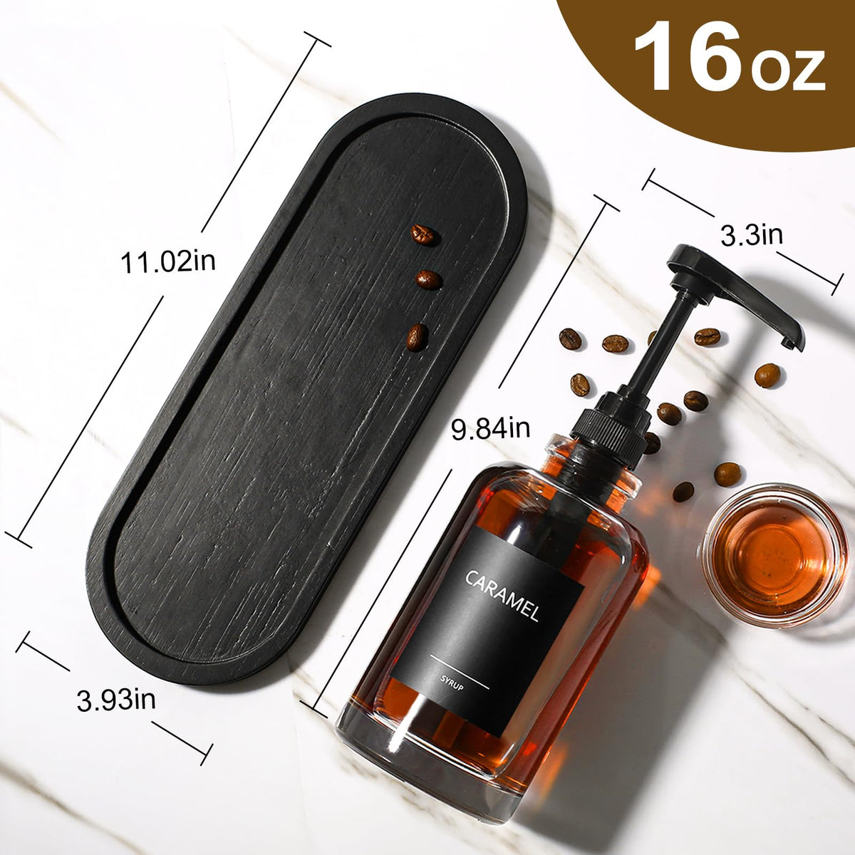 Thickened glass syrup bottle from ALPIRIRAL for daily cafe use.