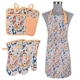 Alselo cat floral oven mitts offer heat protection and cheerful kitchen style.