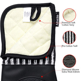 Alselo diamond-texture non-slip grip helps secure handling of heavy cookware.