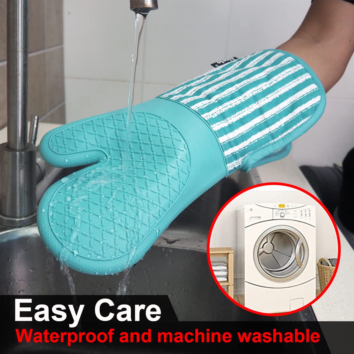 Alselo machine washable oven mitts are durable and reusable