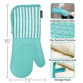 Alselo non-slip diamond texture mitt provides secure grip on hot cookware