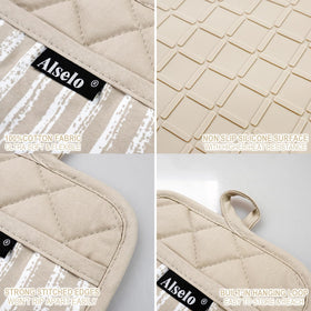 Pocket design on Alselo pot holder for easy handling of hot dishes.