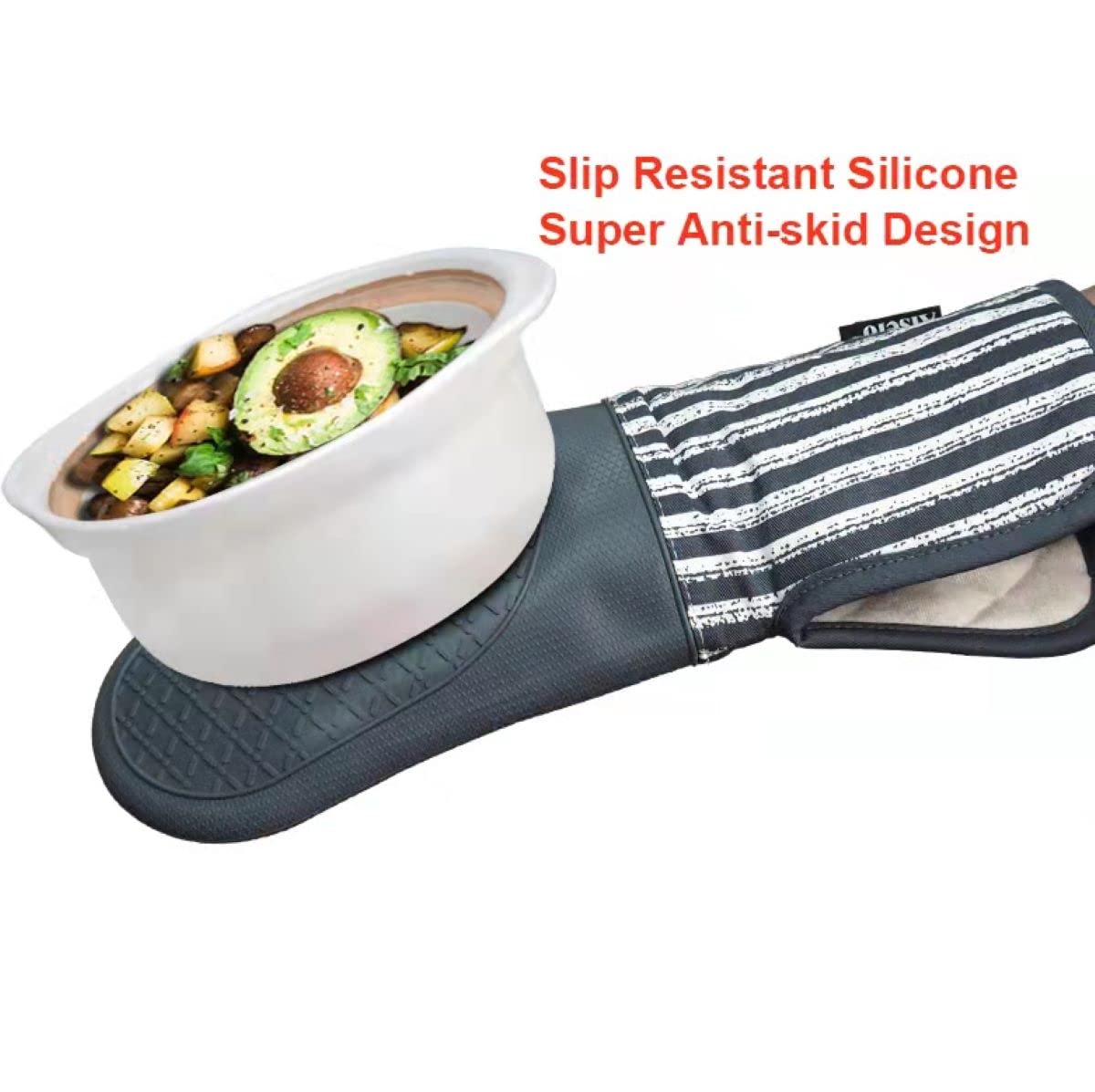 Alselo 15-inch design guards hands and forearms during oven tasks.