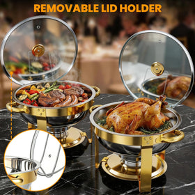 4-pack versatile chafing dishes ideal for weddings banquets and outdoor catering.