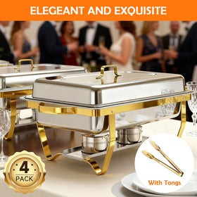 ALSO GO chafing dishes water pan and lid with burners, ready for versatile warm-and-serve setups.
