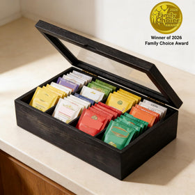 Alsonerbay glass-display tea box ideal for counters and shelves