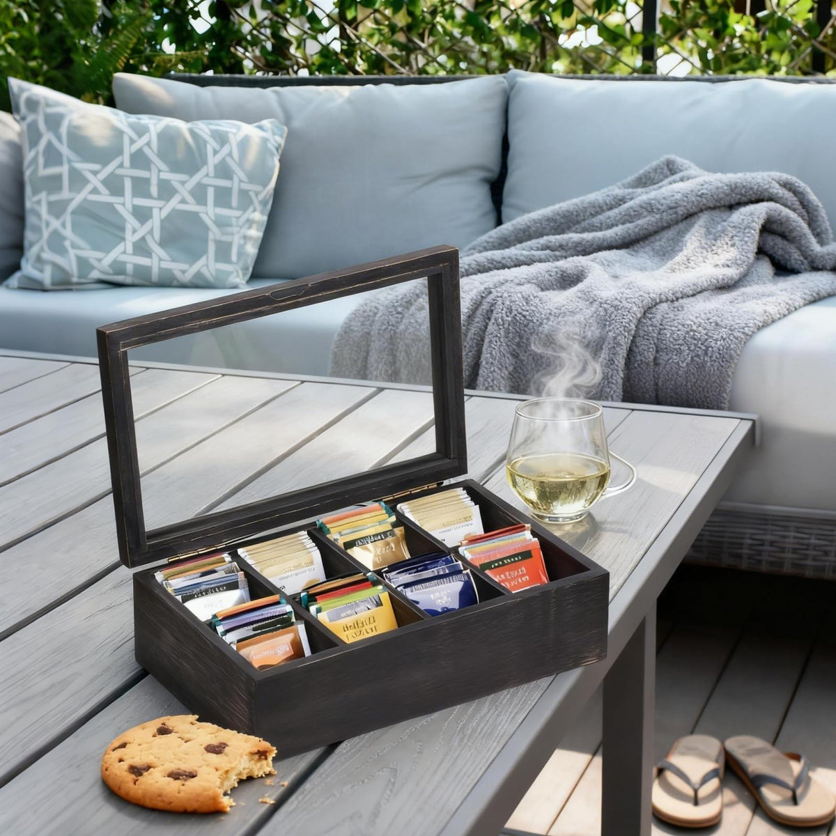 Alsonerbay flip-top tea box opening smoothly for quick use