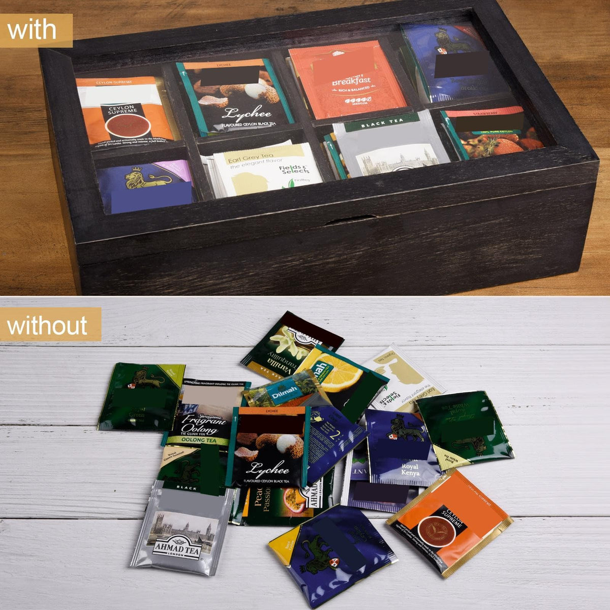 Alsonerbay tea box suitable for kitchen and cafe settings