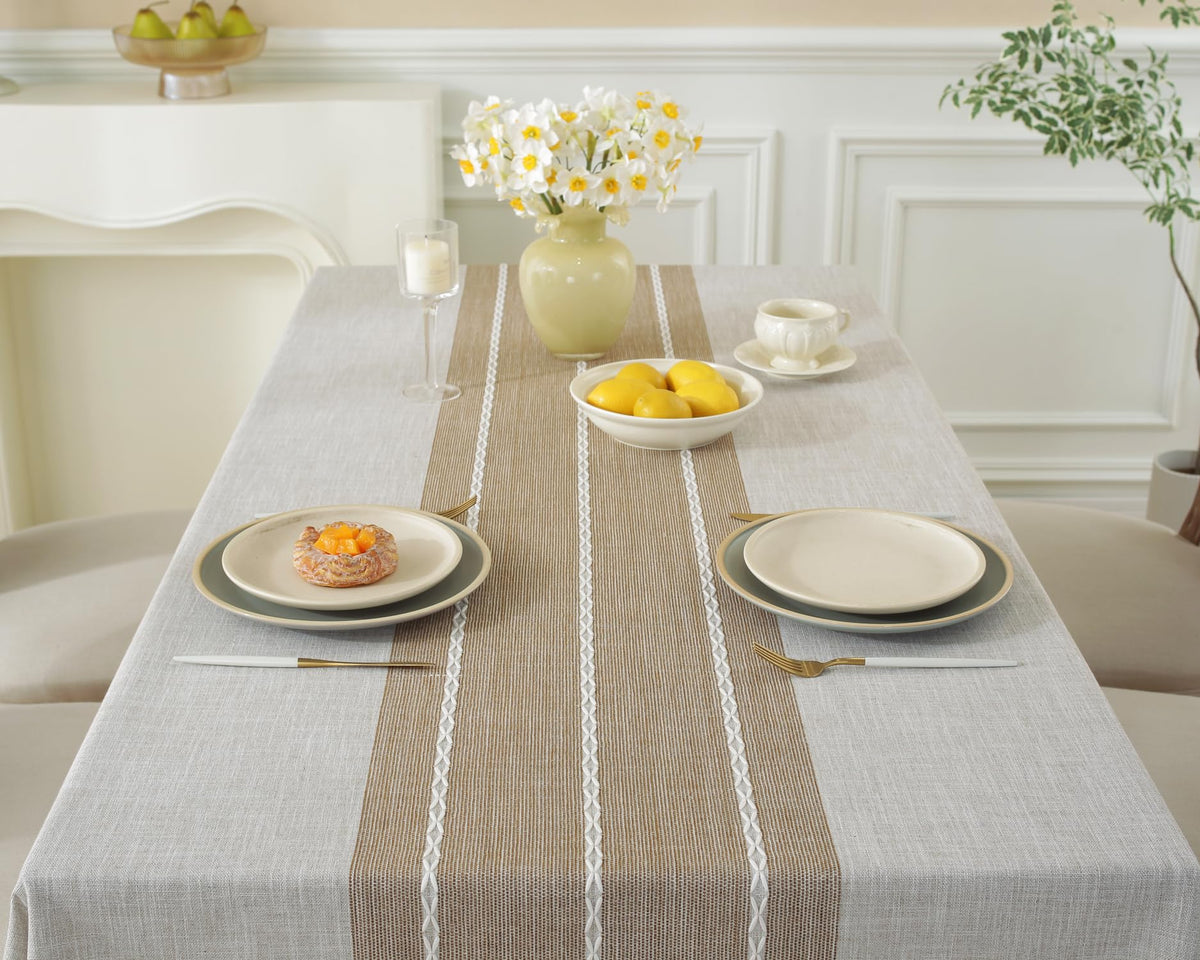 Alsoo cotton linen tablecloth wrinkle-free fabric adds elegant dining.