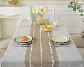 Alsoo cotton linen tablecloth wrinkle-free fabric adds elegant dining.