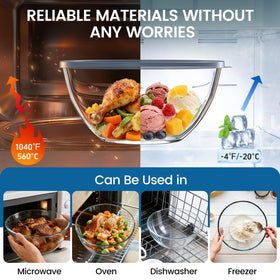 AltarreT borosilicate bowl with thickened rim for easy grip while stirring.