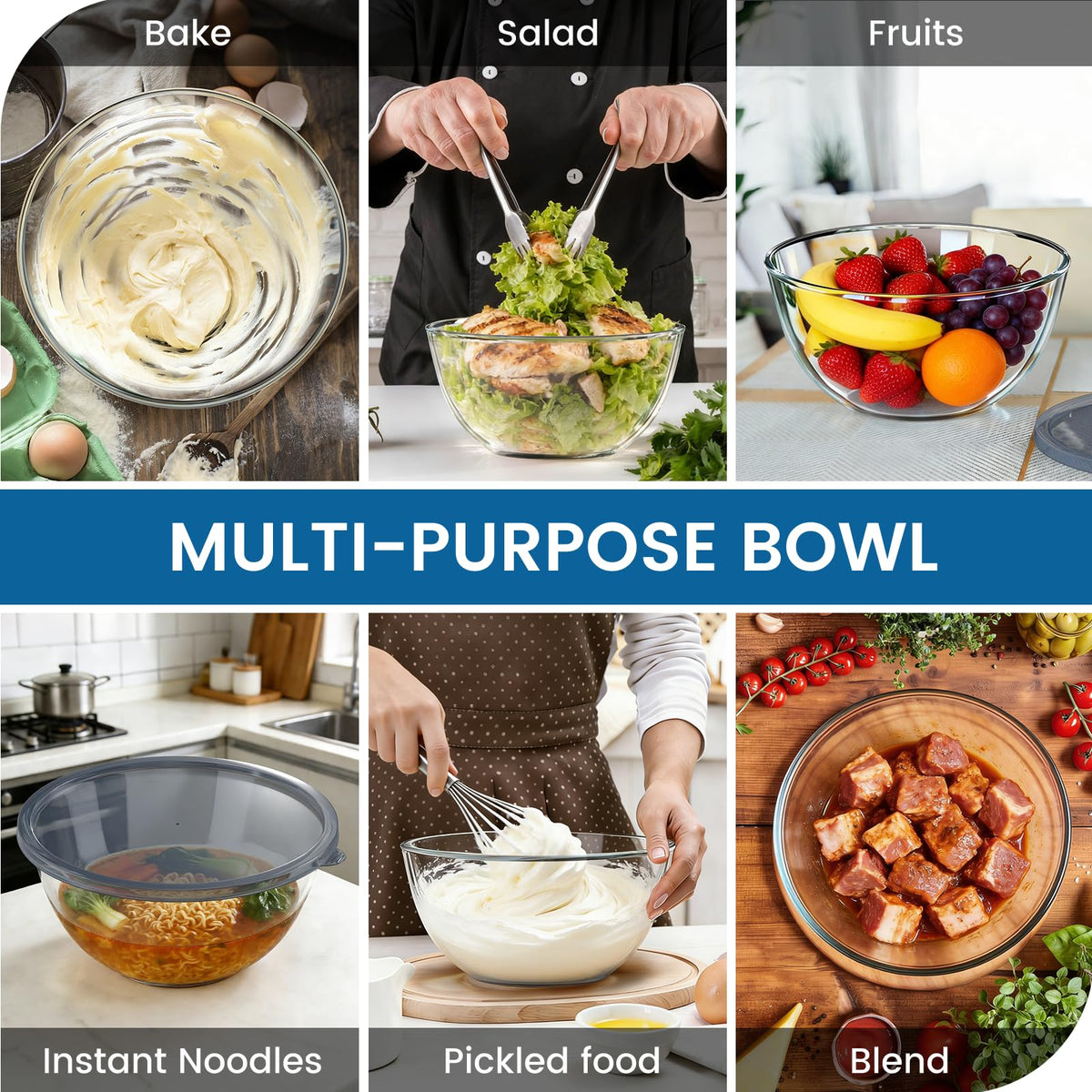 AltarreT easy-clean glass bowl with smooth interior for quick cleanup.