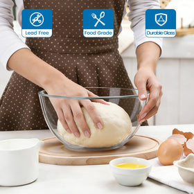 AltarreT glass mixing bowl with lid maintains freshness during proofing.