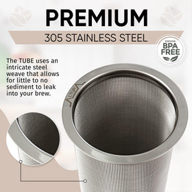 Altura The TUBE+ supports large-batch brewing for gallon jars.