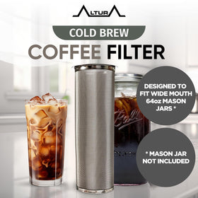 Altura The TUBE+ tea infuser in a mason jar for flavorful, refreshing beverages.