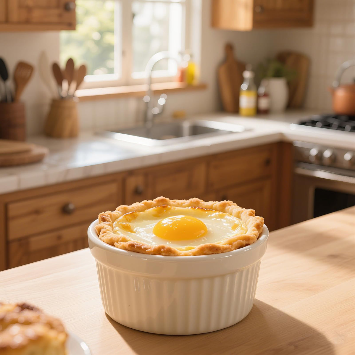 ALWEEHYA creme brulee dish lids keep servings covered and portable.