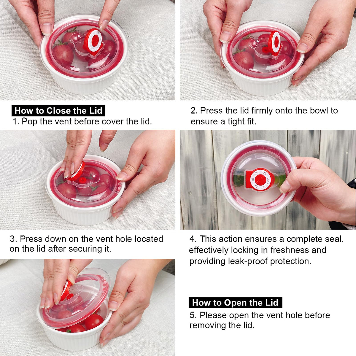ALWEEHYA mini baking bowls with cover for prep and serving.