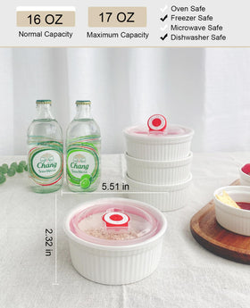 ALWEEHYA set of 4 ramekins for baking, storing, and gifting.