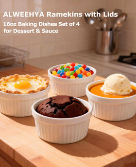 ALWEEHYA white ceramic soufflé dishes add elegant, versatile tableware.