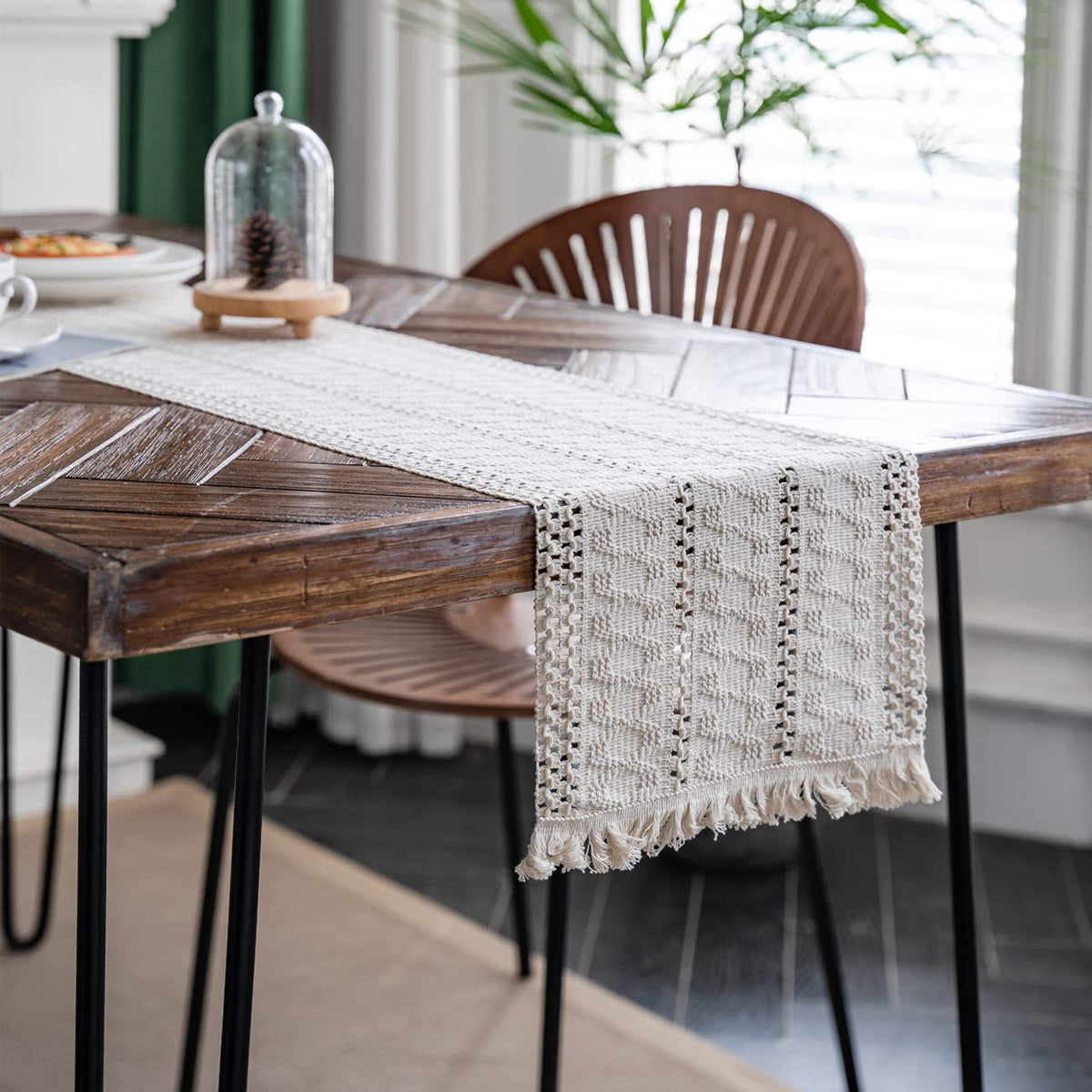Alynsehom hand-woven cotton runner brings natural warmth to meals