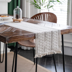 Alynsehom hand-woven cotton runner brings natural warmth to meals