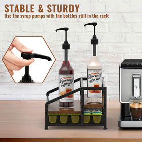 Alyoen syrup rack side view highlighting sturdy build and stable base