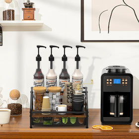 Alyoen pull-out drawer shows 35 K-Cup capacity and accessory space