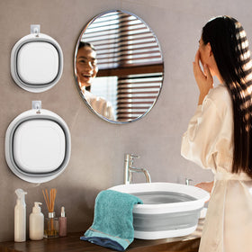 ALYSTER foldable wash basin large showing space-saving capacity for big chores.