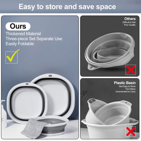 ALYSTER foldable wash basin small perfect for delicate items and compact storage.