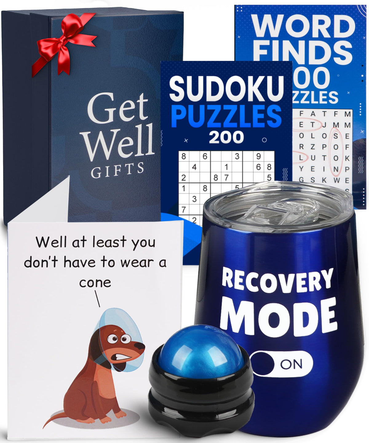 Amabeen Get Well Soon Gift Basket tumbler keeps drinks at the right temperature during recovery.