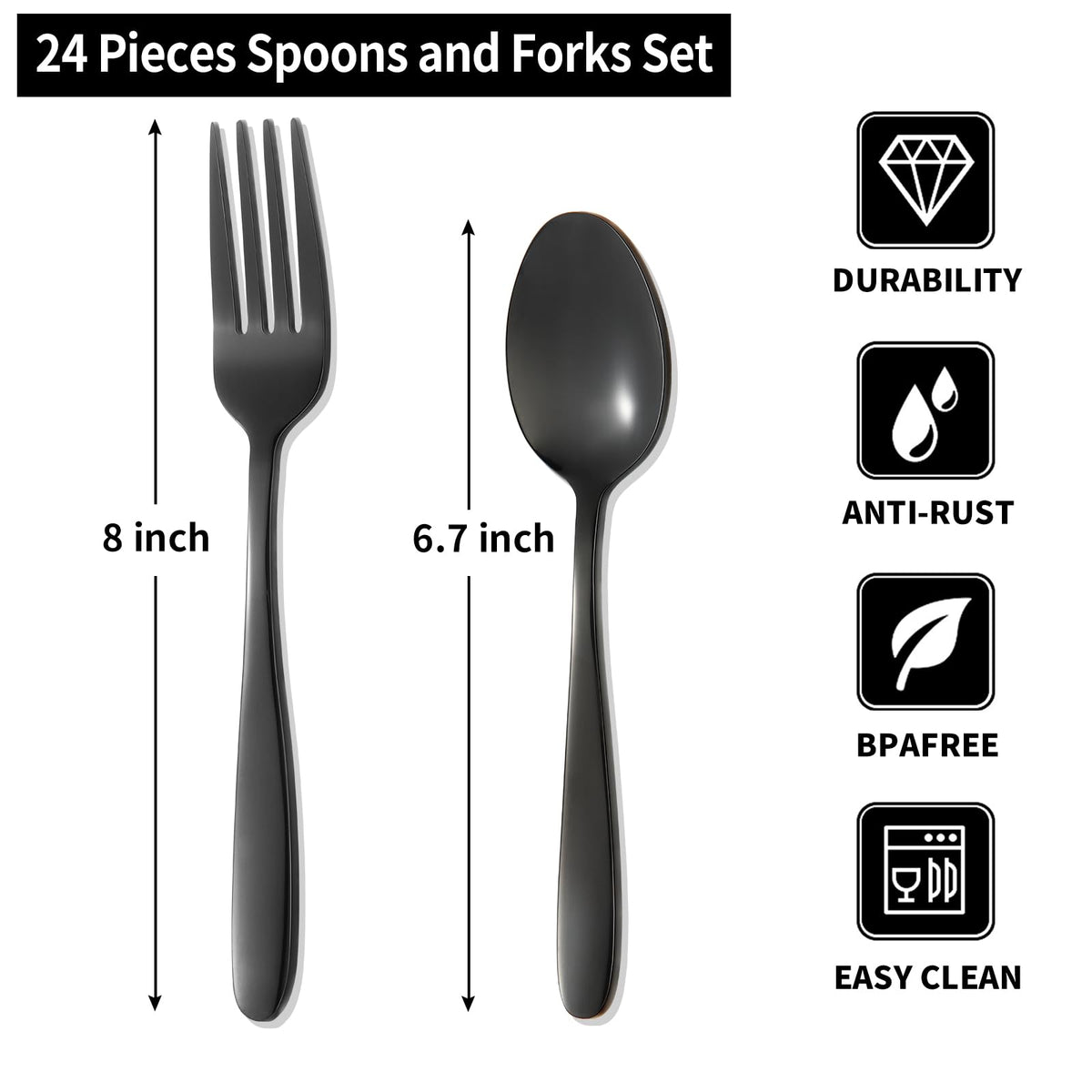 Amafox mirror-polished spoon and fork close-up showing smooth edges and safe handling