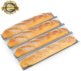 AMAGABELI four-slot baguette pan ideal for crostini or bruschetta.