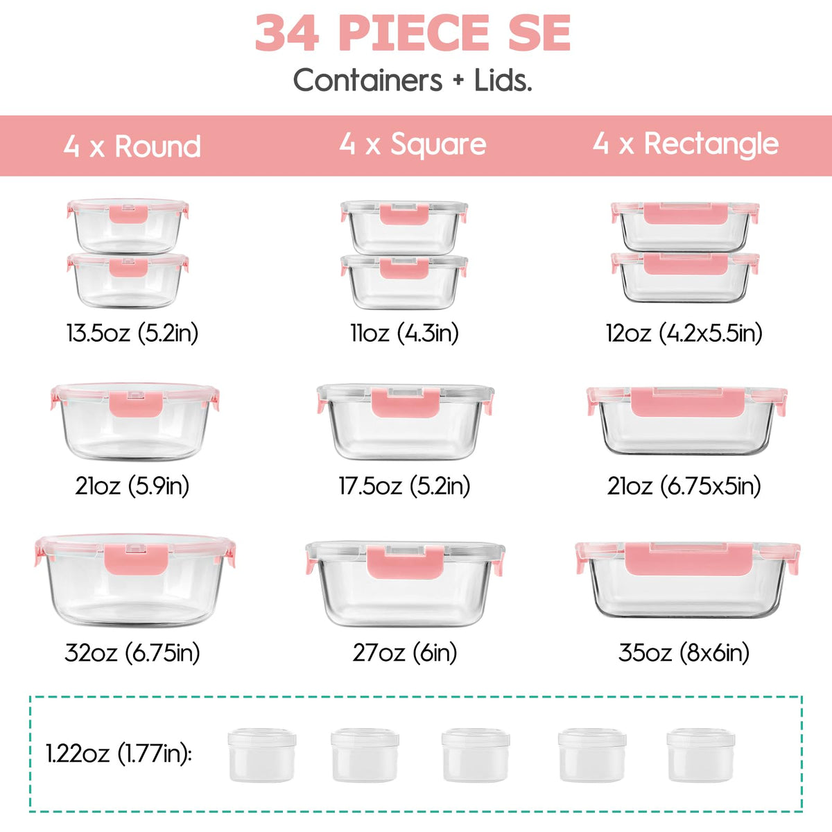 Amaleko round glass containers ideal for leftovers and on-the-go lunches.