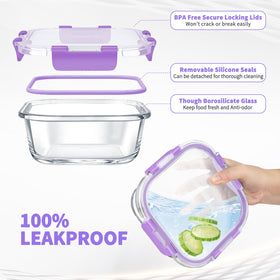 AMALEKO rectangular 35oz glass container ideal for bulk meals