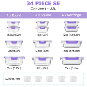 AMALEKO round 32oz glass container with tight seal preserves leftovers