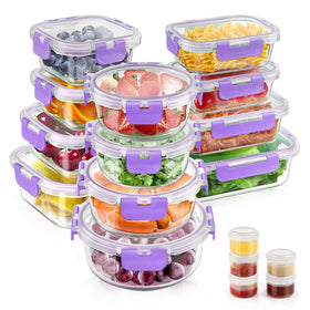 AMALEKO square glass 11oz container shows meal prep with clear visibility