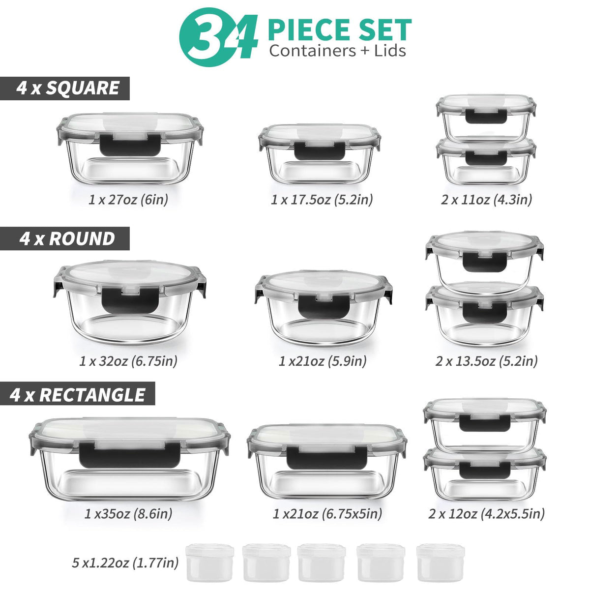 AMALEKO square 27oz glass container with leak-proof lid for family lunches.