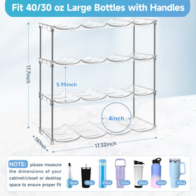 Amaoot cabinet water bottle rack secures multiple sizes.
